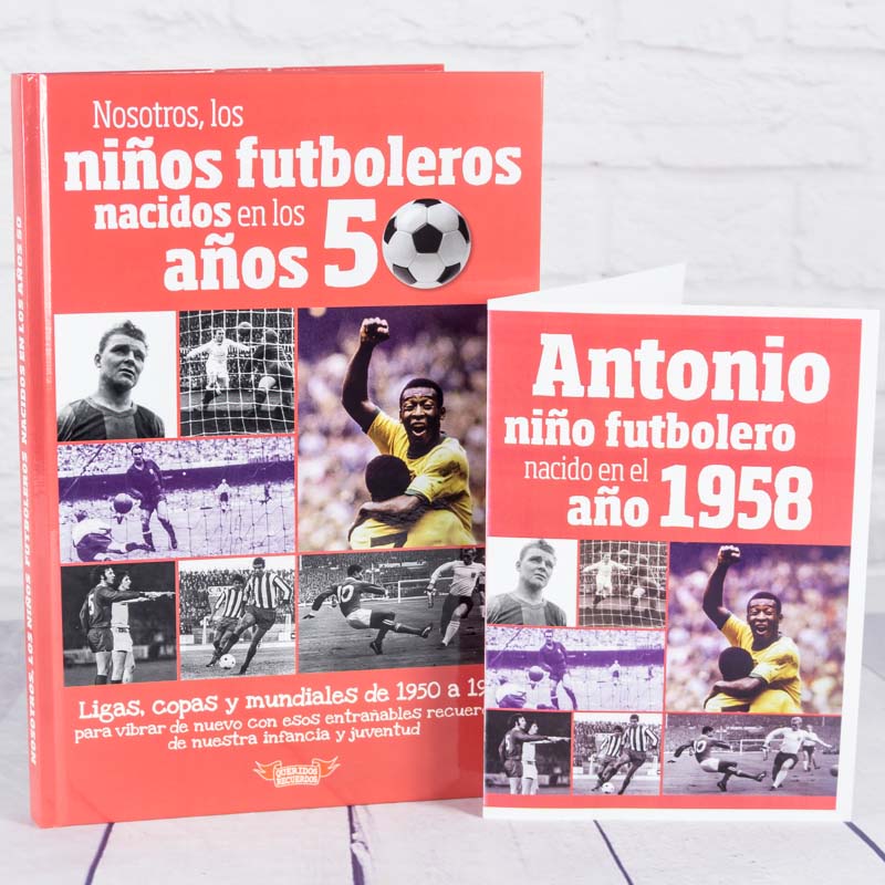 Regalos personalizados: Regalos con nombre: Libro para futboleros nacidos en 1958