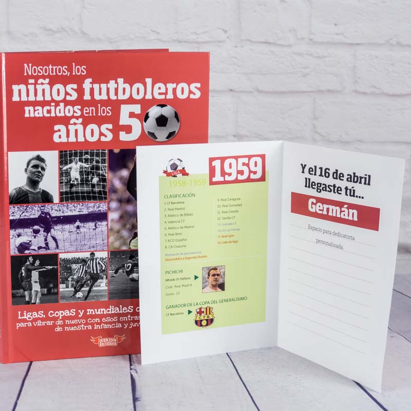 Regalos personalizados: Regalos con nombre: Libro para futboleros nacidos en 1959
