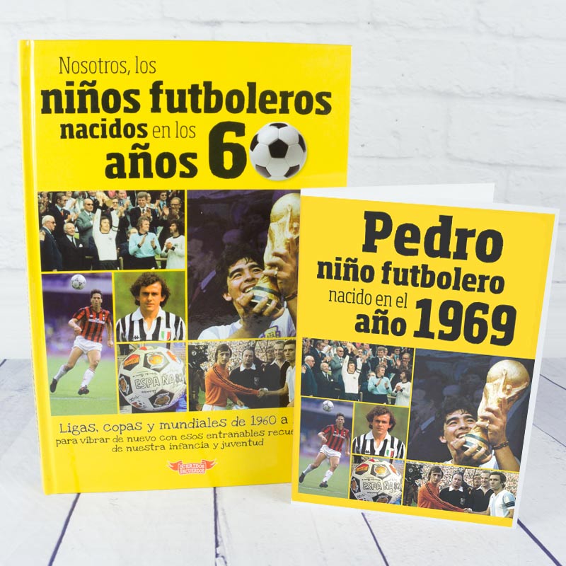 Regalos personalizados: Libros personalizados: Libro 'Nosotros, los niños futboleros' con tarjeta 1969