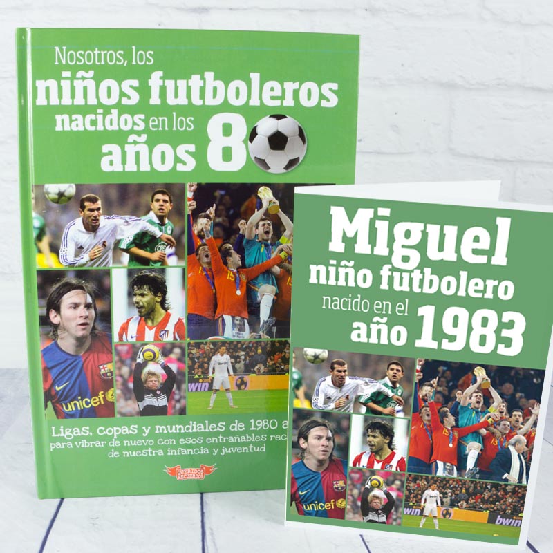 Regalos personalizados: Regalos con nombre: Libro 'Nosotros, los niños futboleros' con tarjeta 1983