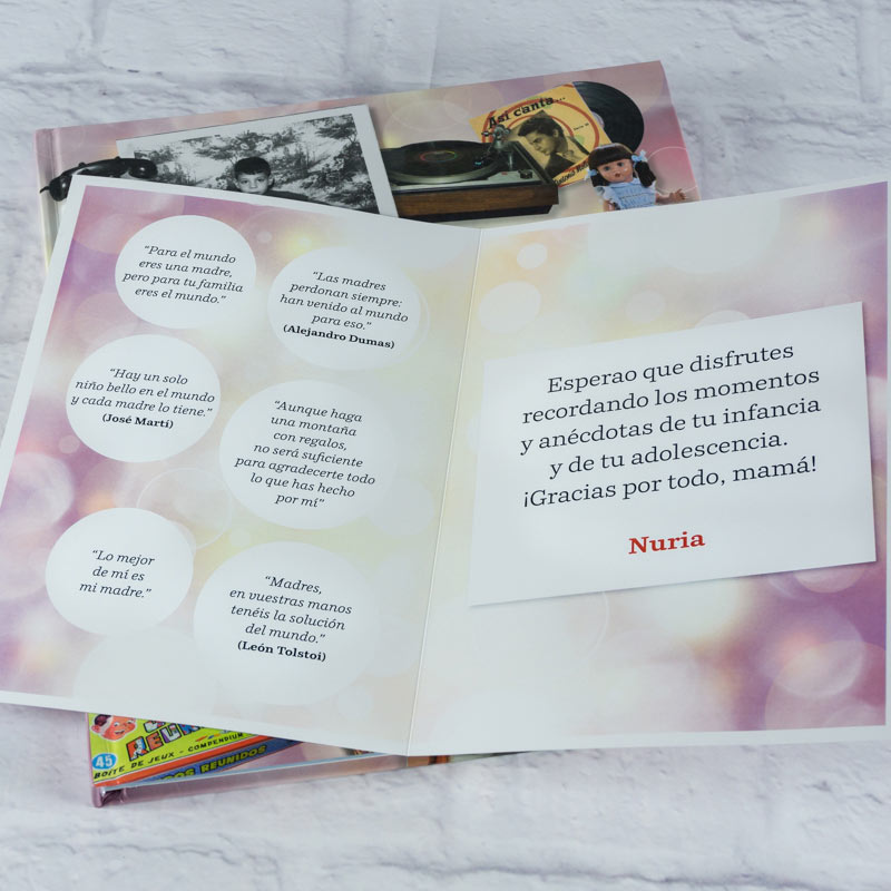 Regalos personalizados: Regalos con nombre: Libro Queridos Recuerdos con tarjeta para mamá