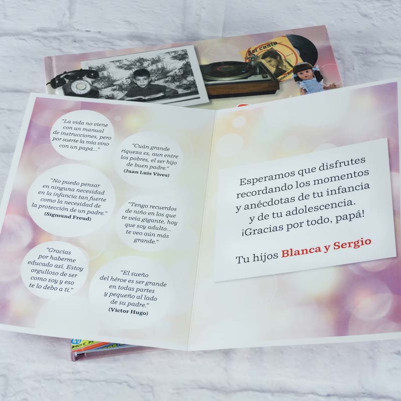 Regalos personalizados: Regalos con nombre: Libro Queridos Recuerdos con tarjeta para papá