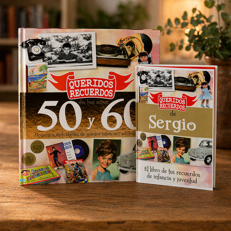 Regalos personalizados: Libros personalizados: Libro Queridos Recuerdos de los a&ntilde;os 50 y 60