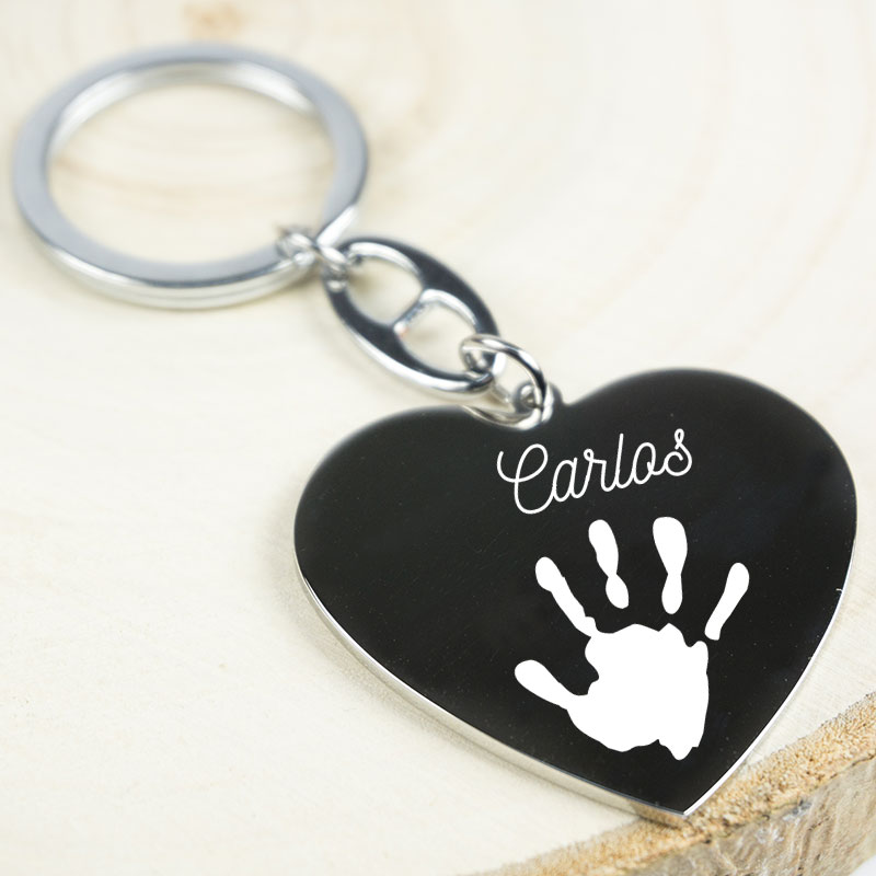 Regalos personalizados: Llaveros personalizados: Llavero corazón personalizado 'Huella'