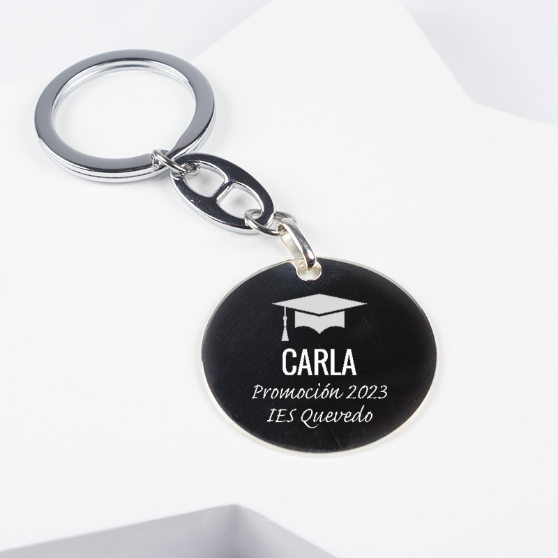 Regalos personalizados: Llaveros personalizados: Llavero de plata grabado para Graduación