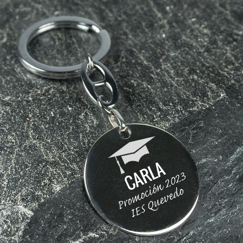 Regalos personalizados: Llaveros personalizados: Llavero de plata grabado para Graduación