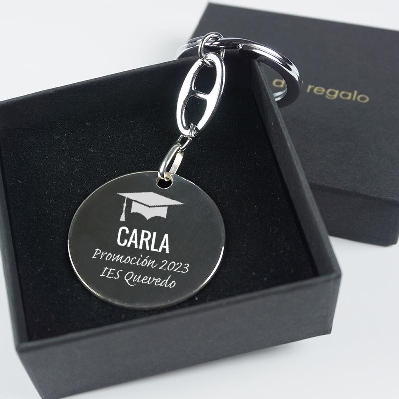 Regalos personalizados: Llaveros personalizados: Llavero de plata grabado para Graduación