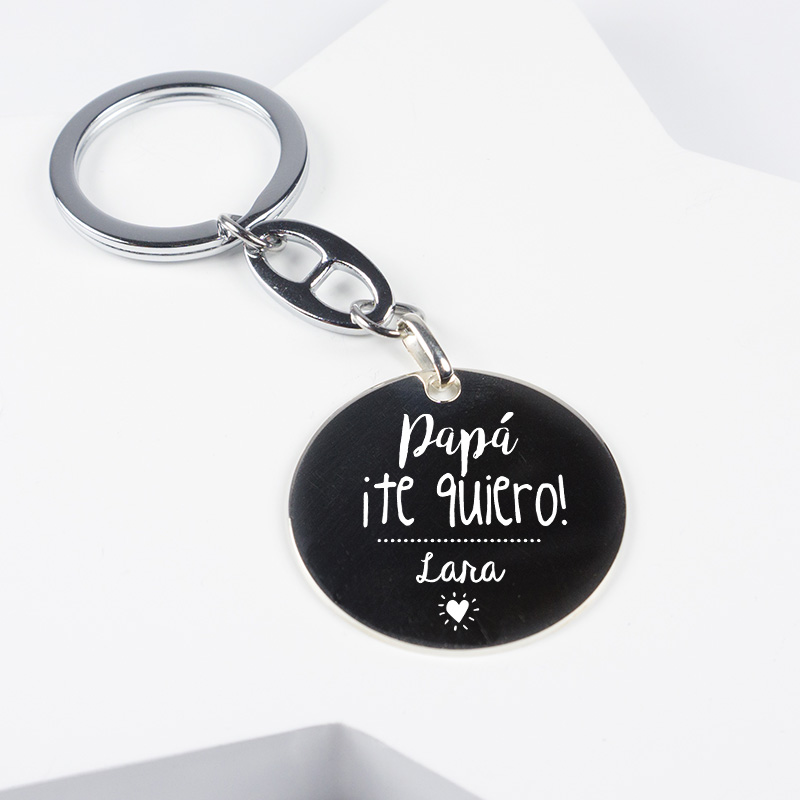 Regalos personalizados: Llaveros personalizados: Llavero de plata Te quiero papá grabado