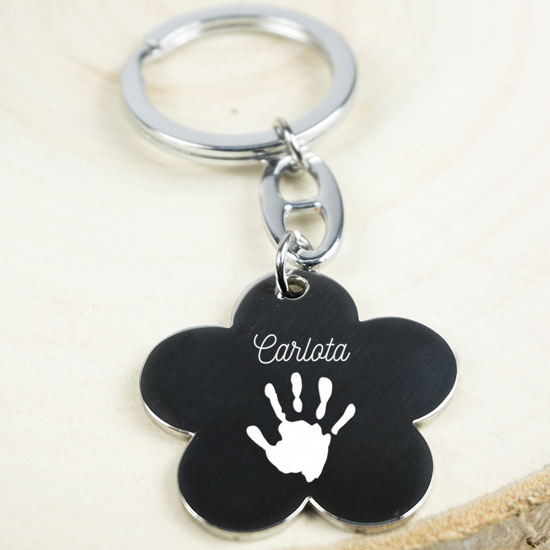 Regalos personalizados: Llaveros personalizados: Llavero flor personalizado 'Huella'