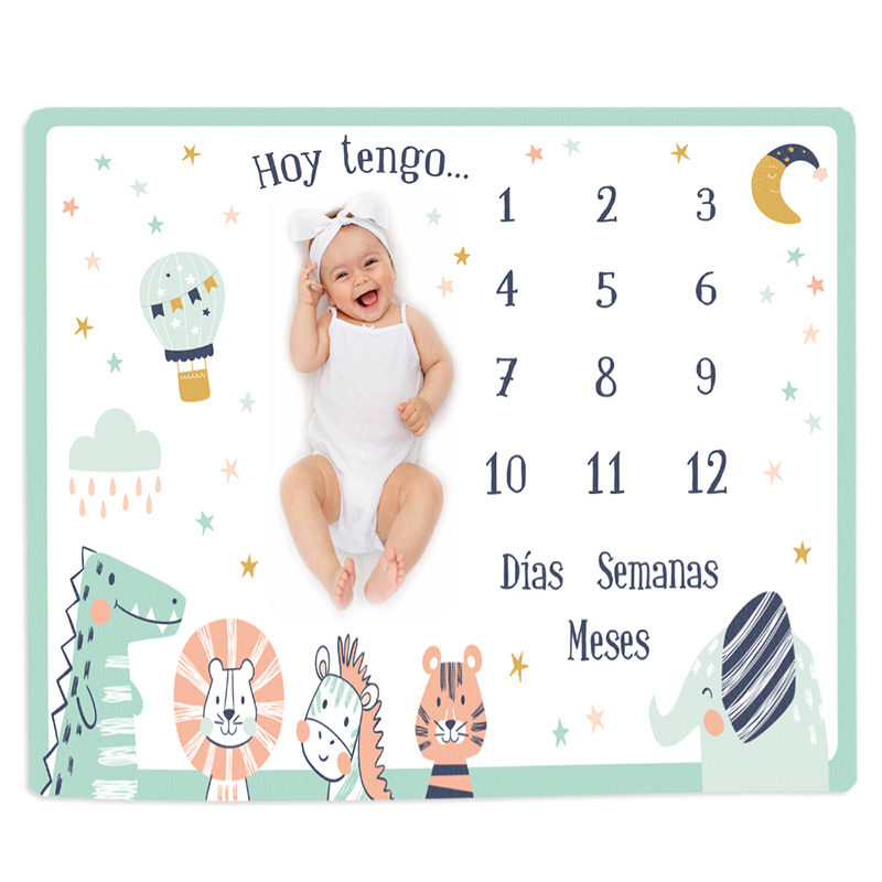 Manta Cumple Meses Flores【 PERSONALIZADA 】 – Mofletes