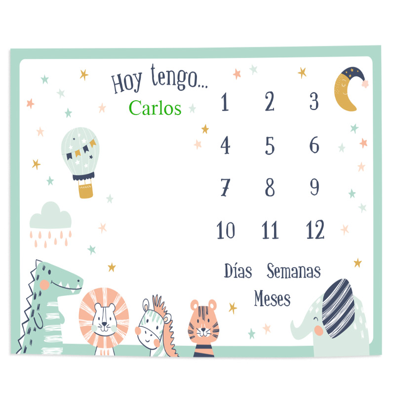 Regalos personalizados: Regalos con nombre: Manta cumple mes personalizada