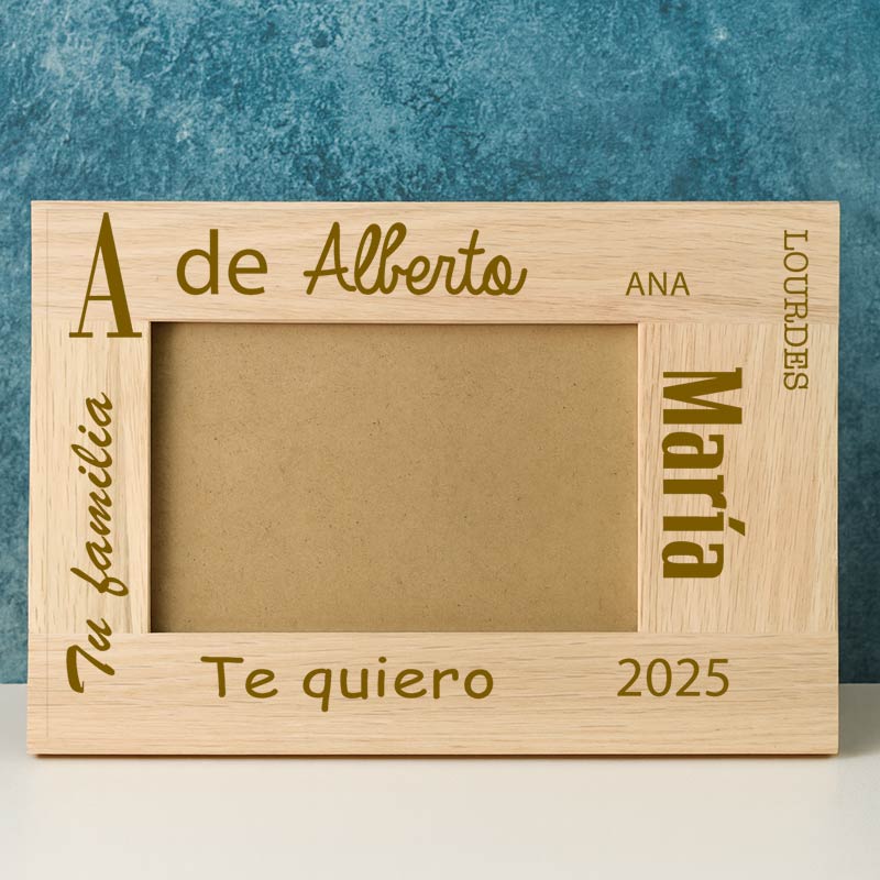 Regalos personalizados: Dise&ntilde;o y decoraci&oacute;n: Marco de fotos personalizado con nombre