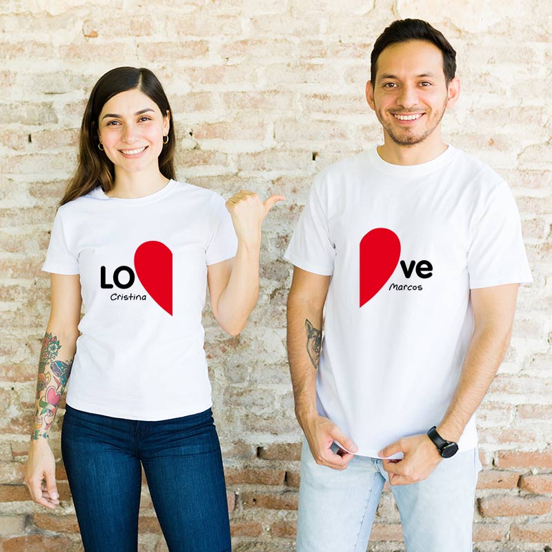 Regalos personalizados: Camisetas personalizadas: Pack camisetas LOVE personalizadas
