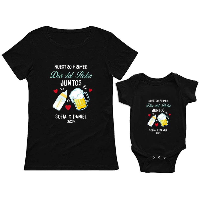 Regalos personalizados: Regalos con nombre: Pack camisetas padre e hijo personalizado