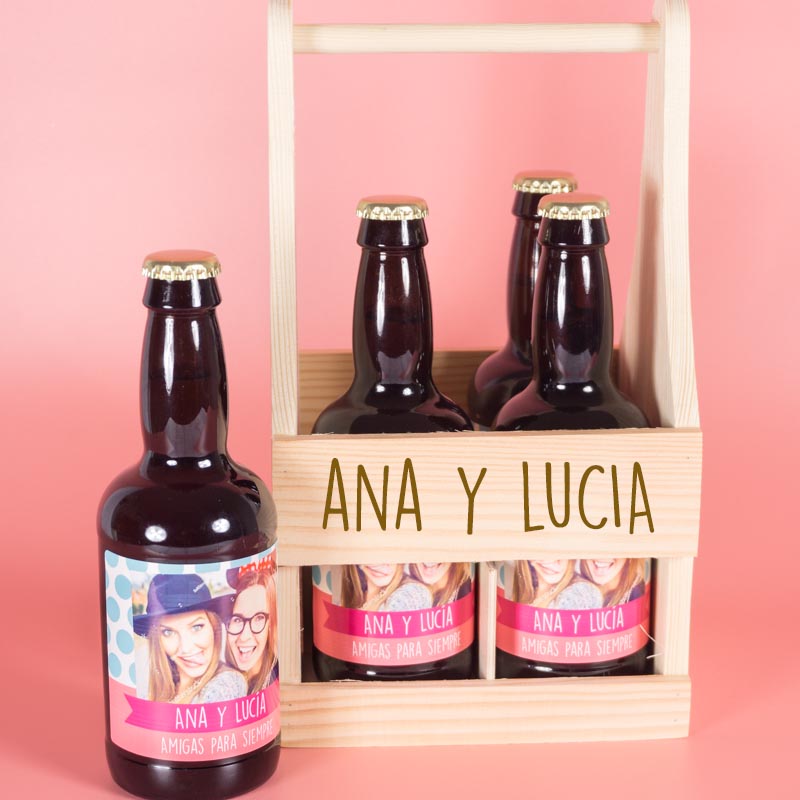 Regalos personalizados: Bebidas personalizadas: Pack de Cervezas personalizadas 'Amigas para siempre'