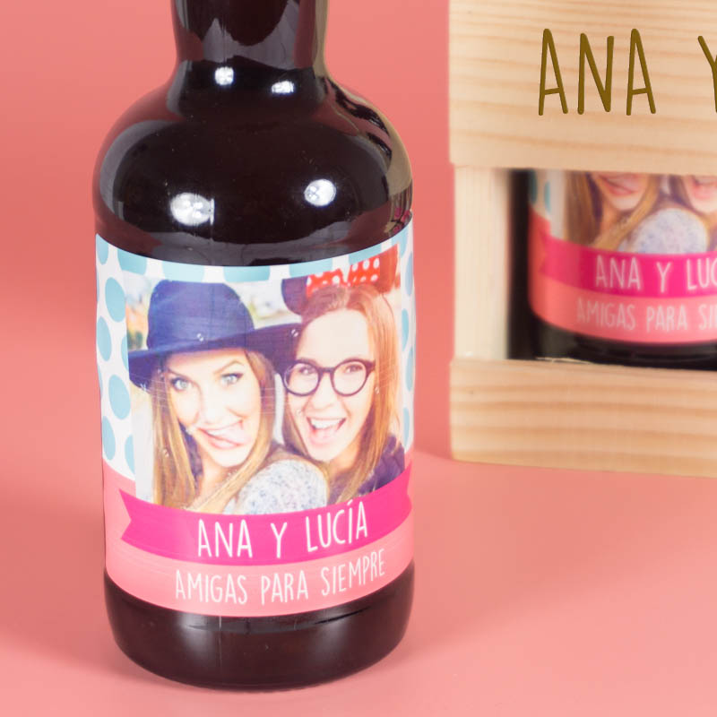 Regalos personalizados: Bebidas personalizadas: Pack de Cervezas personalizadas 'Amigas para siempre'