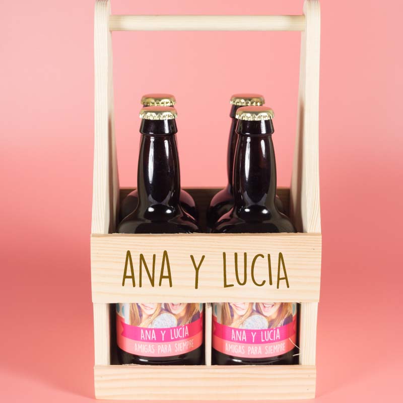 Regalos personalizados: Bebidas personalizadas: Pack de Cervezas personalizadas 'Amigas para siempre'