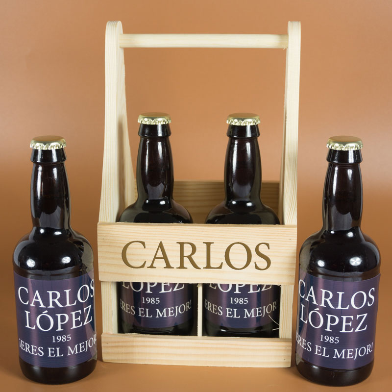 Regalos personalizados: Bebidas personalizadas: Pack de cervezas personalizadas con texto