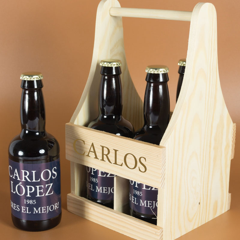 Regalos personalizados: Bebidas personalizadas: Pack de cervezas personalizadas con texto