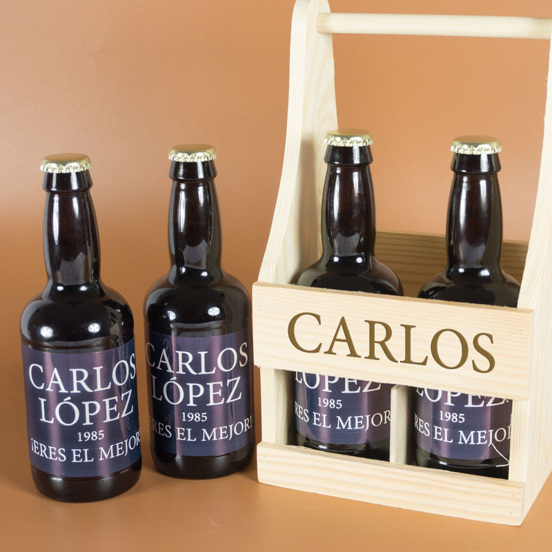 Regalos personalizados: Bebidas personalizadas: Pack de cervezas personalizadas con texto
