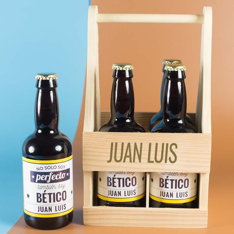 Regalos personalizados: Bebidas personalizadas: Pack de cervezas personalizadas 'No solo soy perfecto'