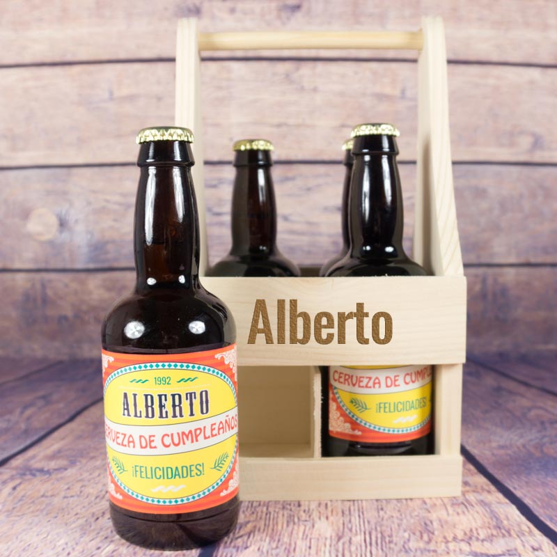 Regalos personalizados: Bebidas personalizadas: Pack de cervezas personalizadas para cumpleaños