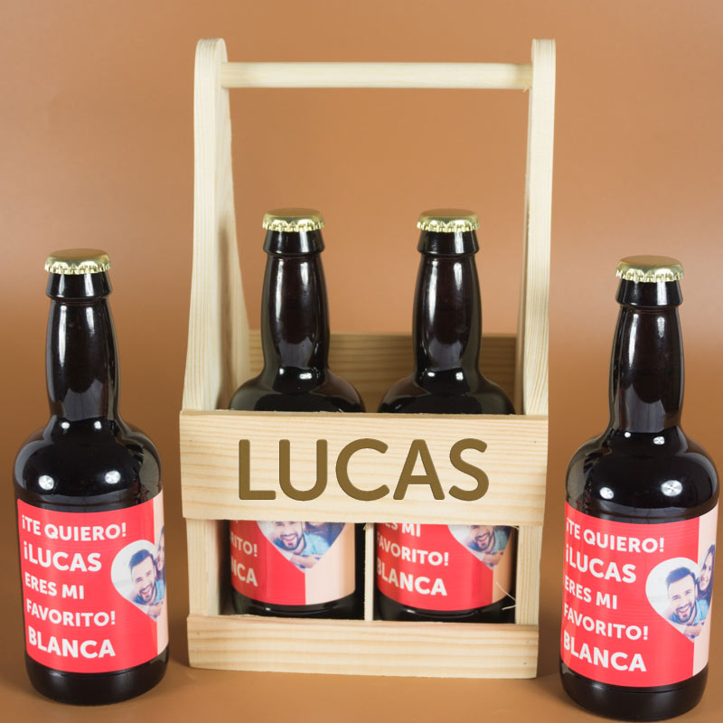 Regalos personalizados: Bebidas personalizadas: Pack de Cervezas personalizadas para enamorados