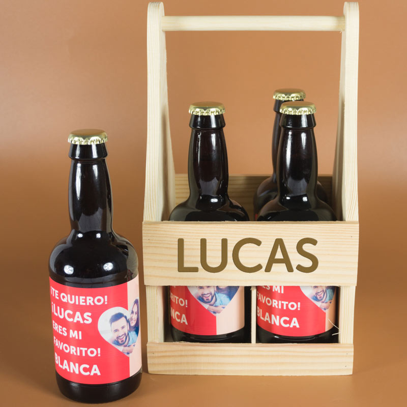 Regalos personalizados: Bebidas personalizadas: Pack de Cervezas personalizadas para enamorados