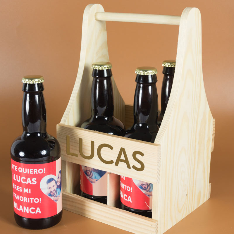 Regalos personalizados: Bebidas personalizadas: Pack de Cervezas personalizadas para enamorados