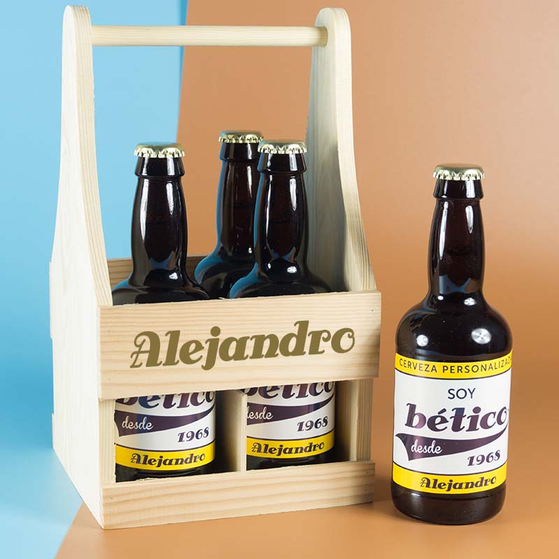 Regalos personalizados: Bebidas personalizadas: Pack de cervezas personalizadas para futboleros