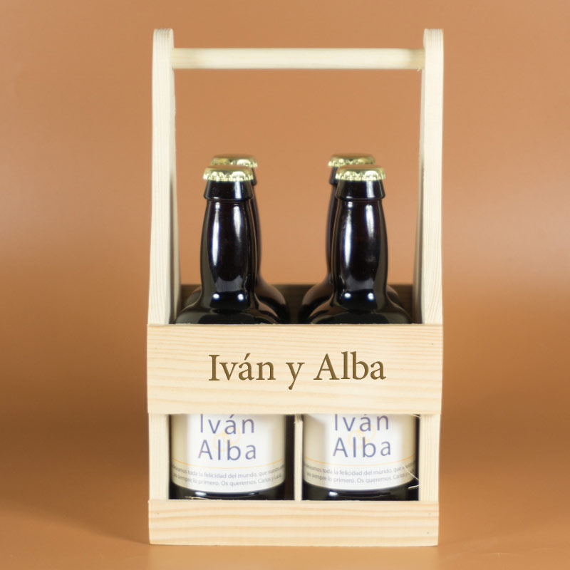 Regalos personalizados: Bebidas personalizadas: Pack de cervezas personalizadas para parejas