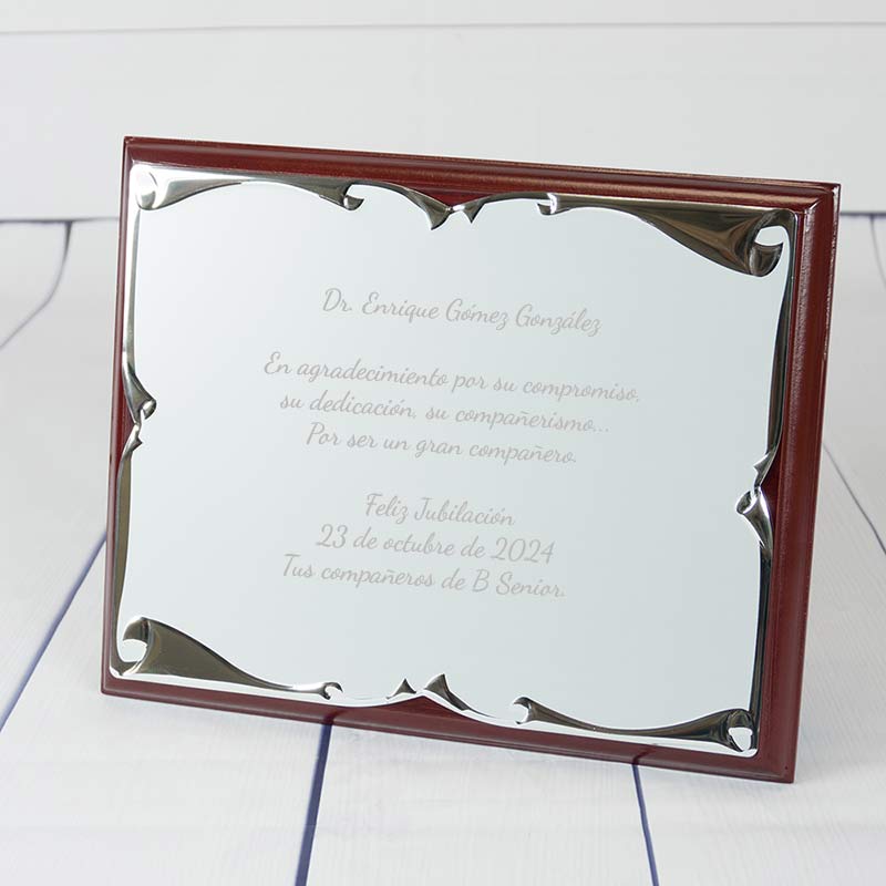 Regalos personalizados: Diseño y decoración: Placa de homenaje personalizada