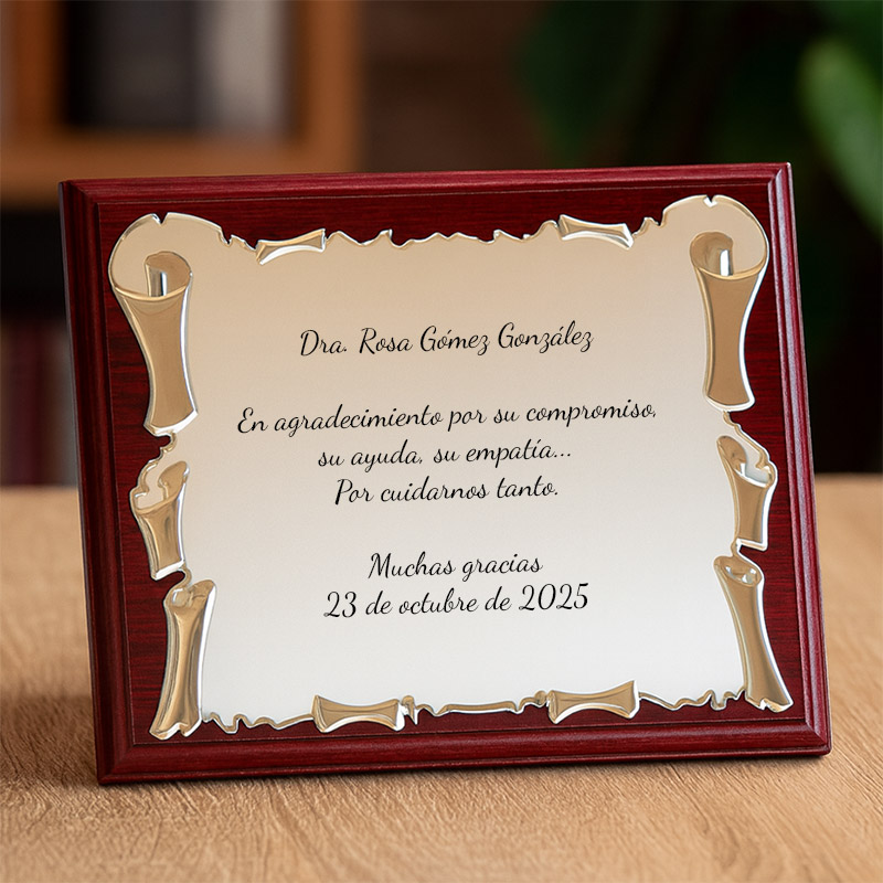 Regalos personalizados: Diseño y decoración: Placa de homenaje personalizada