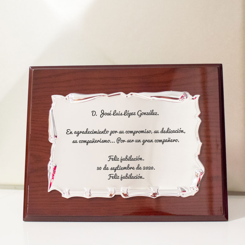 Placa de homenaje personalizada Placa de homenaje personalizada