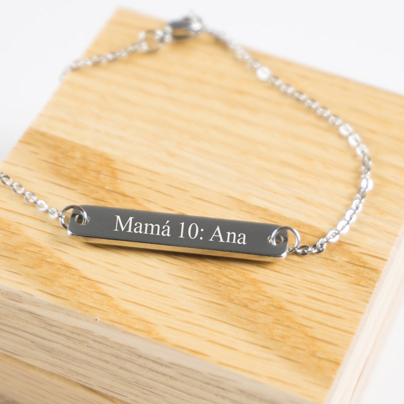 Regalos personalizados: Joyas personalizadas: Pulsera de cadena de acero personalizada