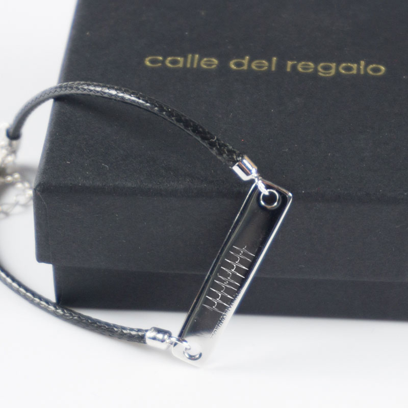 Regalos personalizados: Regalos con nombre: Pulsera de plata personalizada 'Latidos'