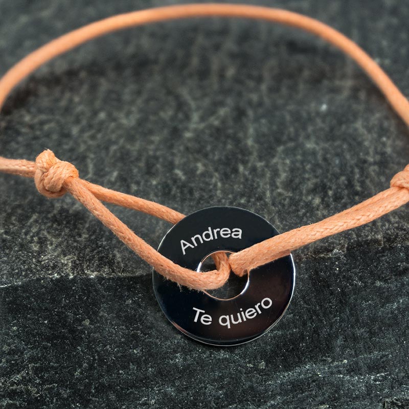 Regalos personalizados: Joyas personalizadas: Pulsera ficha de plata personalizada