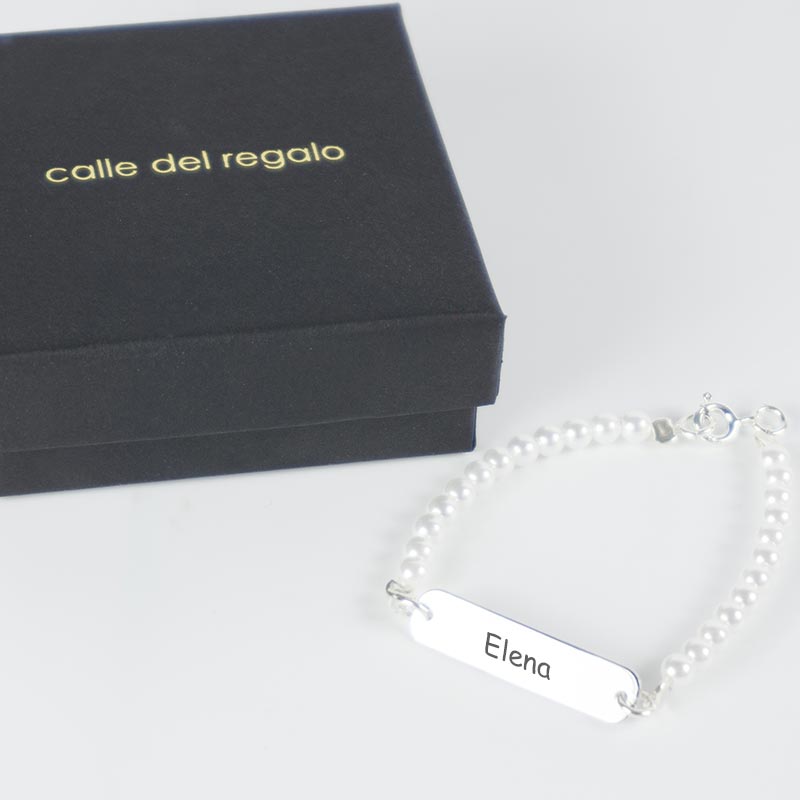 Regalos personalizados: Joyas personalizadas: Pulsera de plata niña grabada