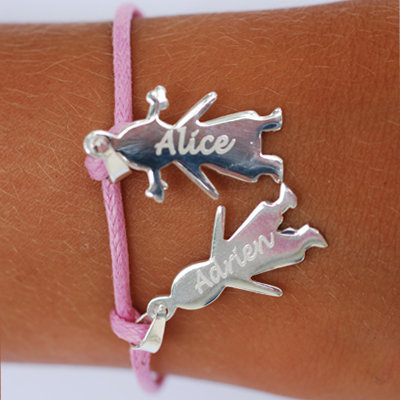 Regalos personalizados: Joyas personalizadas: Pulsera de plata querub&iacute;n personalizada