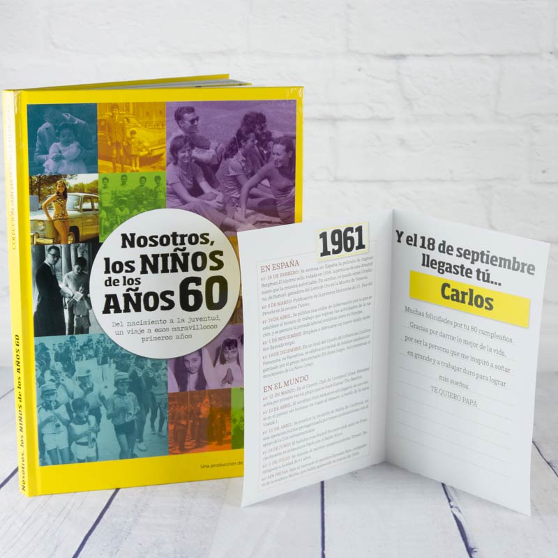 Regalos personalizados: Regalo 60 cumpleaños: libro con tarjeta: Regalo 60 cumpleaños: libro con tarjeta