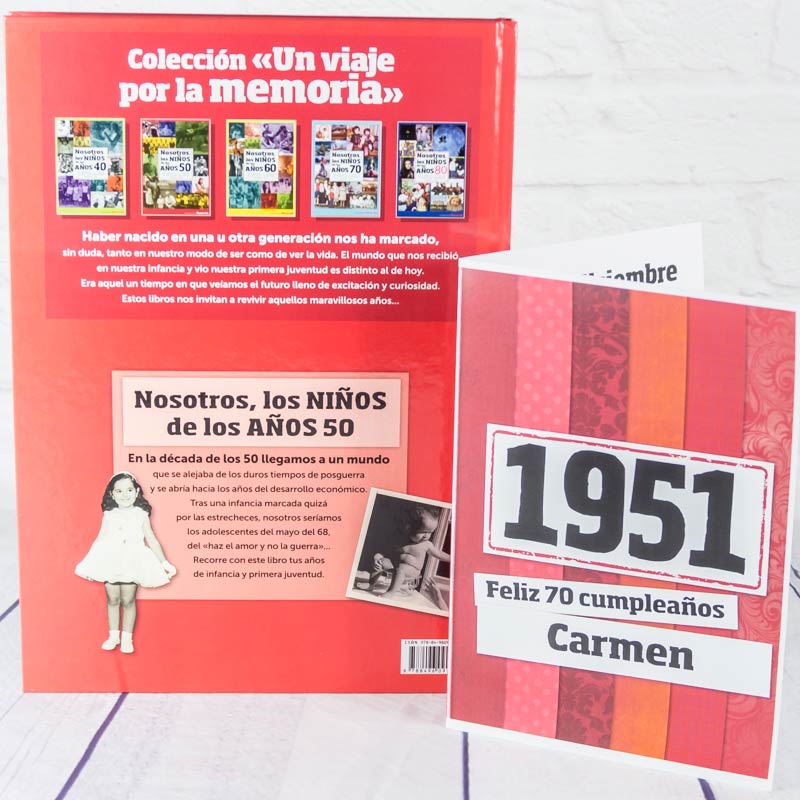 Regalos personalizados: Regalo 70 cumpleaños: libro con tarjeta: Regalo 70 cumpleaños: libro con tarjeta