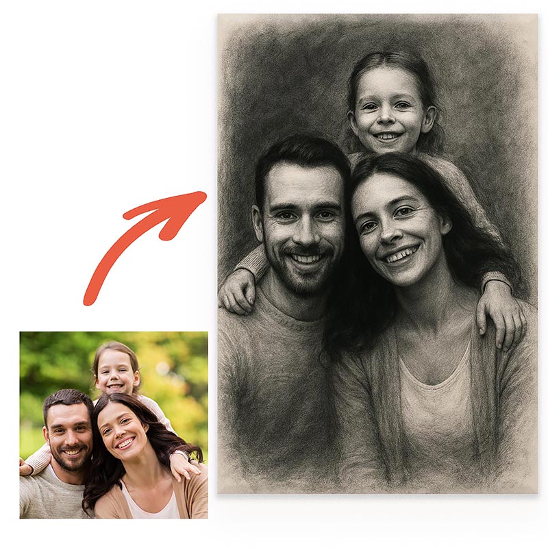 Regalos personalizados: Regalos con fotos: Foto Retrato personalizado a partir de tu foto (Elige tu estilo)