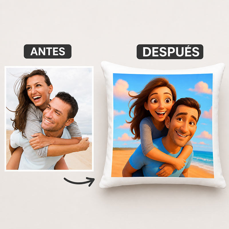 Regalos personalizados: Regalos con fotos: Retrato personalizado a partir de tu foto en Cojín Regalos personalizados: Regalos con fotos: Retrato personalizado a partir de tu foto en Cojín