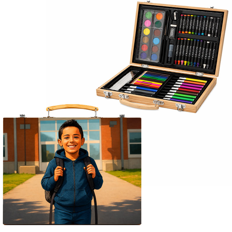 Regalos personalizados: Regalos con fotos: Retrato personalizado a partir de tu foto en Maletín de pinturas Regalos personalizados: Regalos con fotos: Retrato personalizado a partir de tu foto en Maletín de pinturas