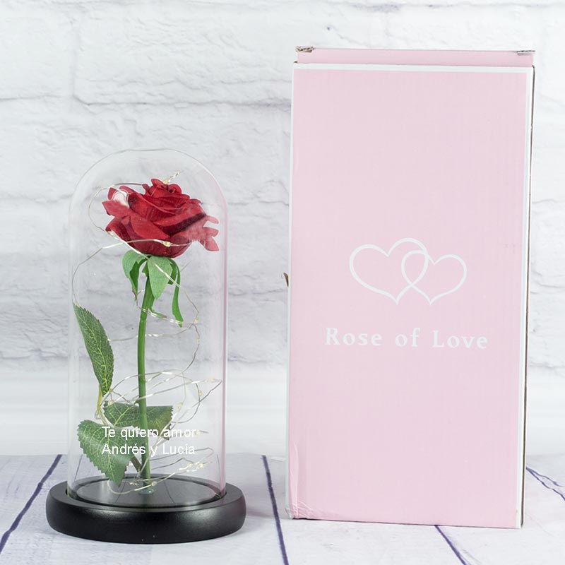 Regalos personalizados: Regalos con nombre: Rosa eterna personalizada