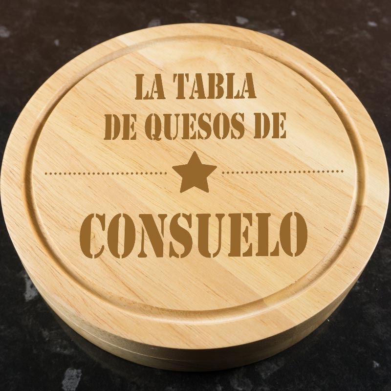 Regalos personalizados: Regalos con nombre: Tabla de quesos grabada