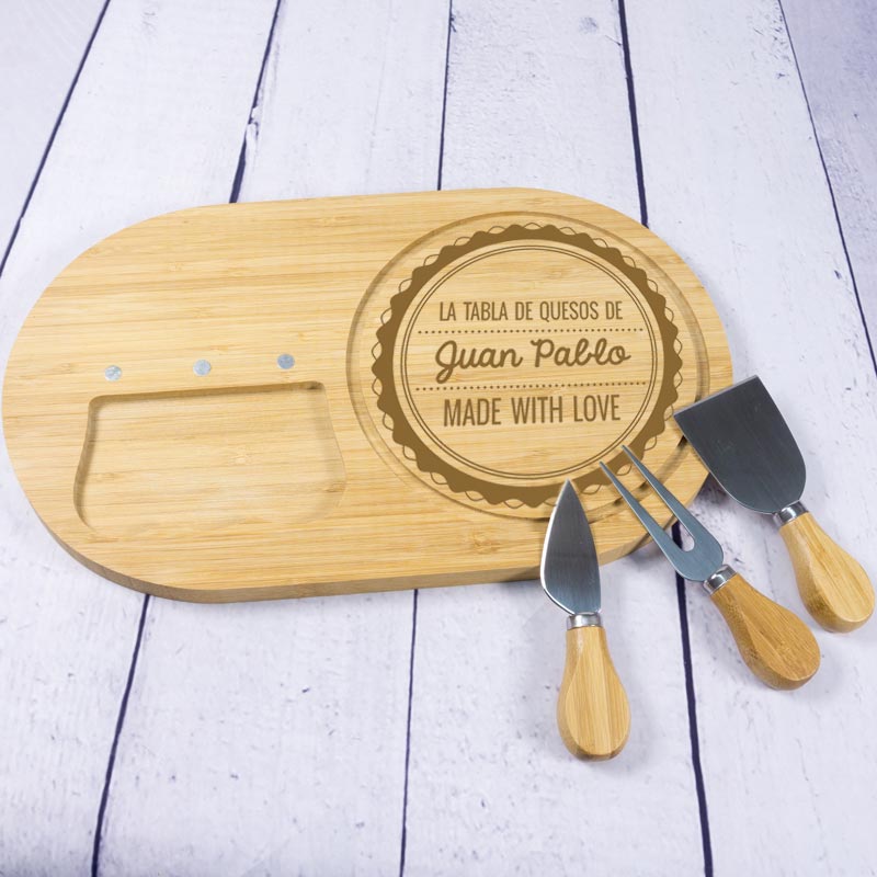 Tabla de quesos personalizada Made with love
