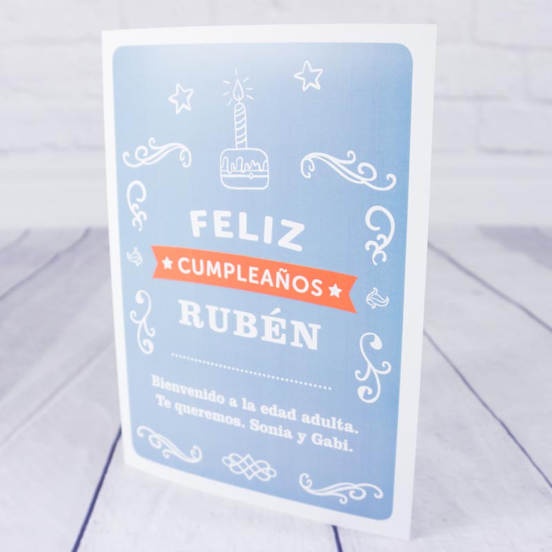 Regalos personalizados: Tarjetas personalizadas: Tarjeta 'Feliz cumpleaños' personalizada