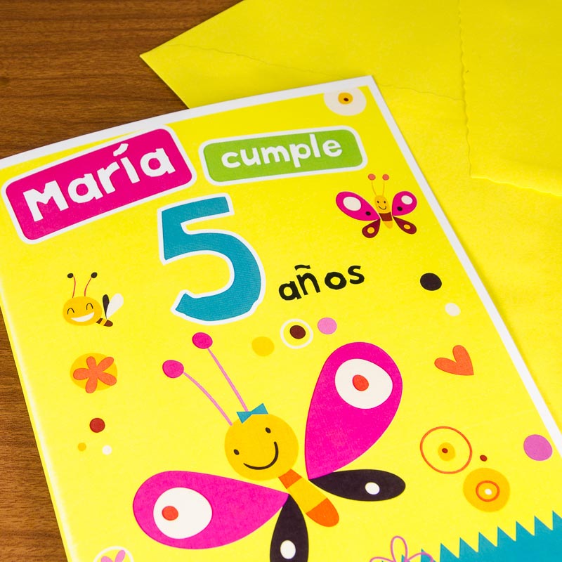 Regalos personalizados: Tarjetas personalizadas: Tarjeta infantil Mariposa