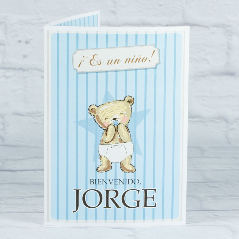 Regalos personalizados: Tarjetas personalizadas: Tarjeta personalizada osito para nacimiento